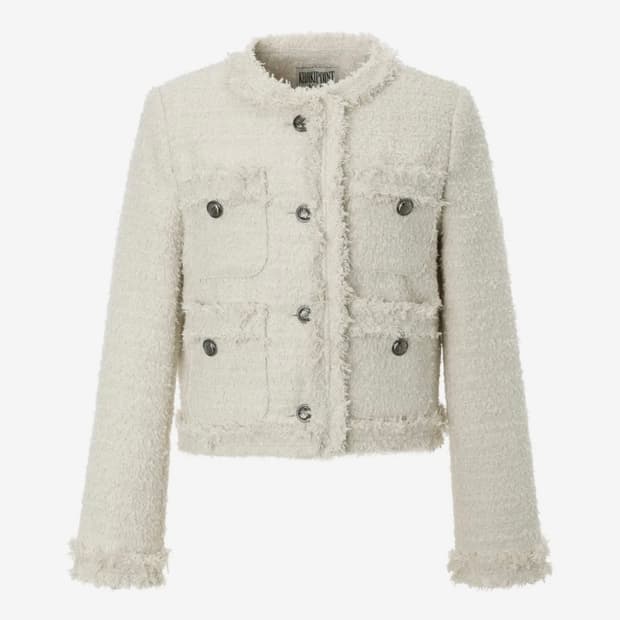 카키포인트 앤틱 크롭 트위드 자켓 아이보리