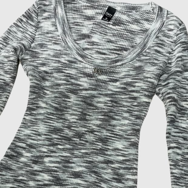 빈티지 원숄더 오프숄더 딱붙니트 ✶ y2k 갸루 오네갸루 핀터깔 그런지룩