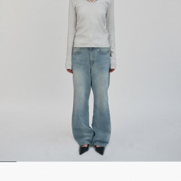 Suade  HOODED RIB ZIP UP [LIGHT GRAY] 