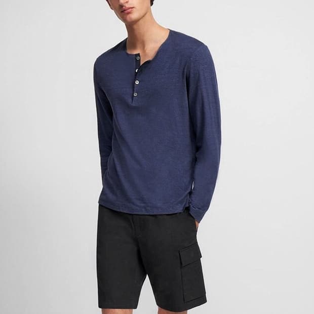 띠어리 헨리넥 린넨 롱 슬리브