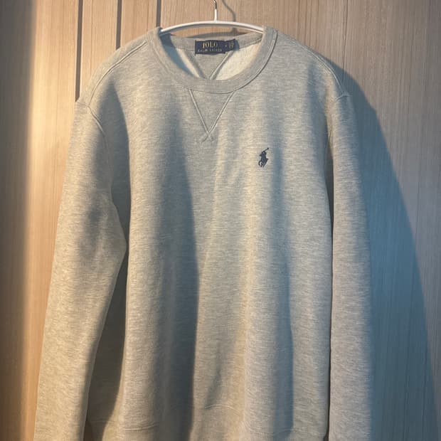 폴로 그레이 기모 스웻셔츠