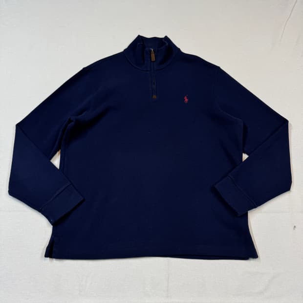 L) 폴로 랄프로렌 반집업 풀오버 코튼 니트 네이비