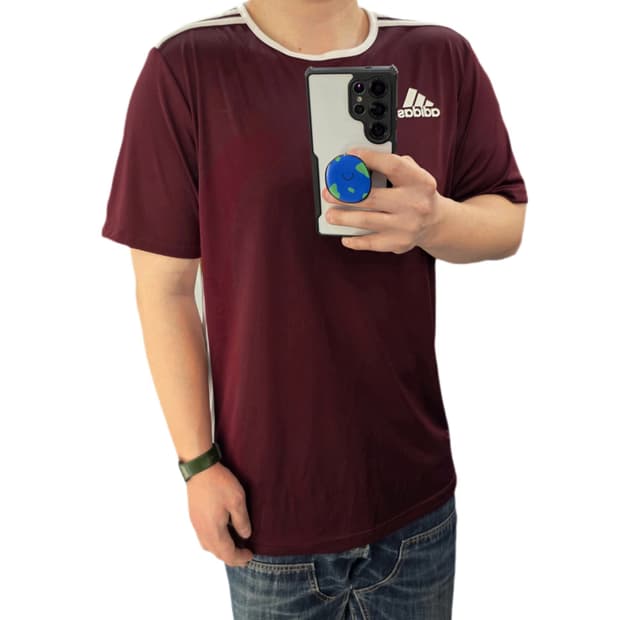 XL 100 아디다스 반팔 져지 티셔츠 버건디