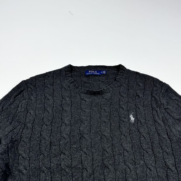 폴로 랄프로렌 포니 차콜 케이블 니트 (M)