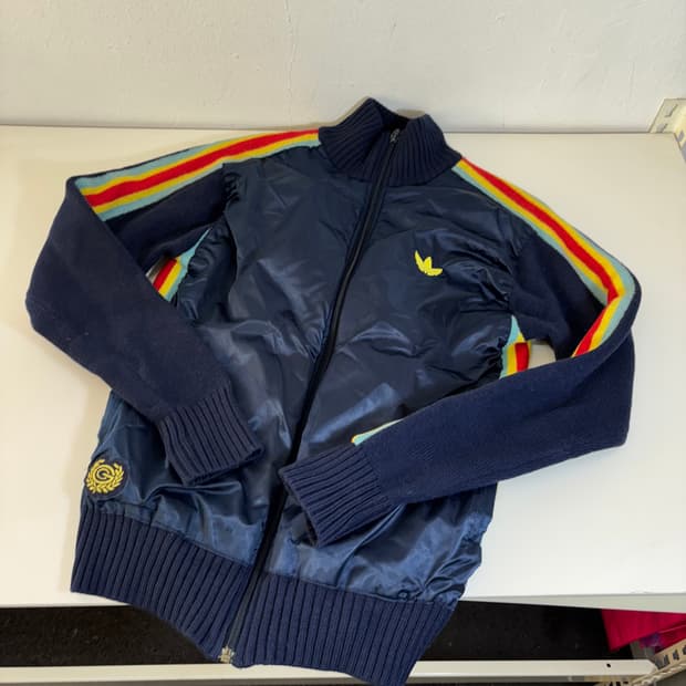 우먼M 아디다스 네이비 배색 니트집업