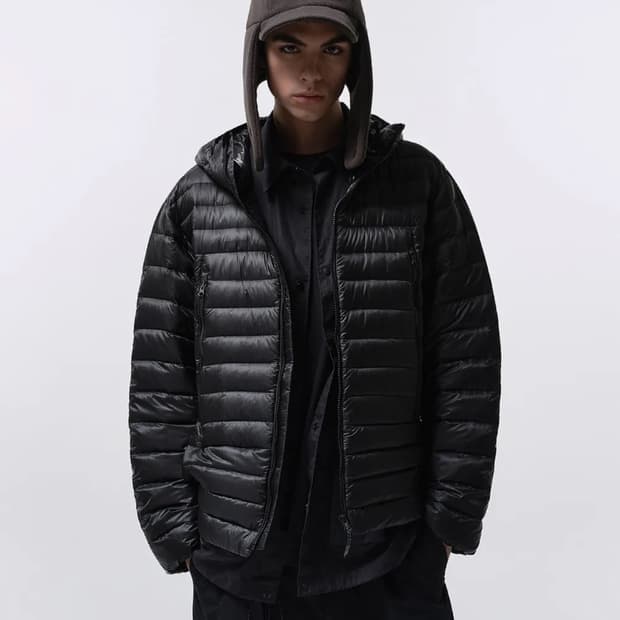 시티 레저 시어 립스탑 후디드 라이트 다운 재킷 [블랙] S 