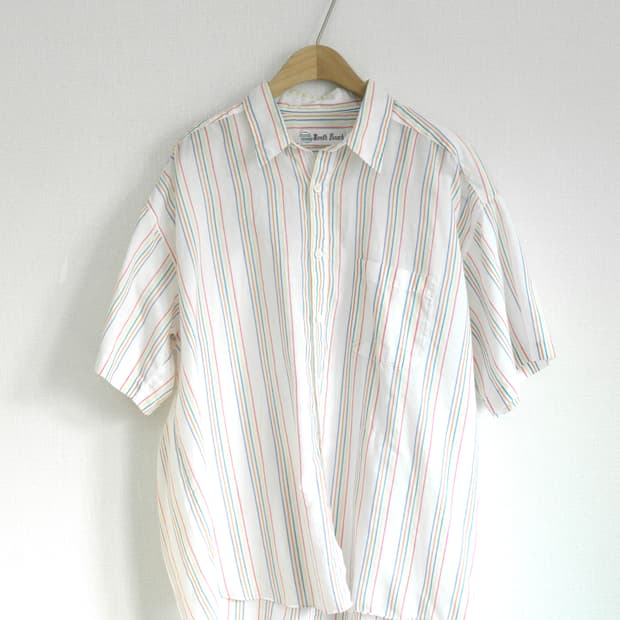 North beach stripe half sleeve shirt