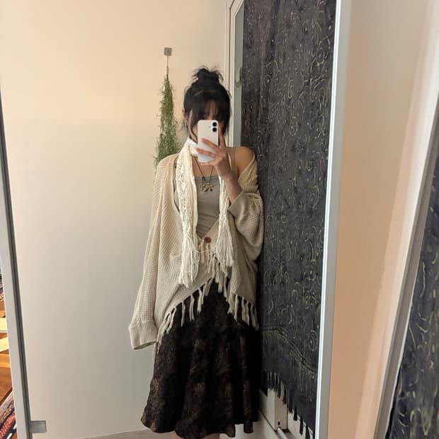 빈티지 미디 스커트