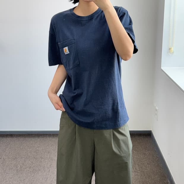 Carhartt 칼하트 원포켓 네이비 반팔