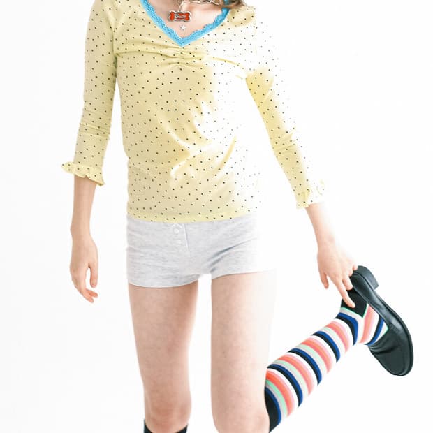 샵페어리 mini heart lace top (lemon)