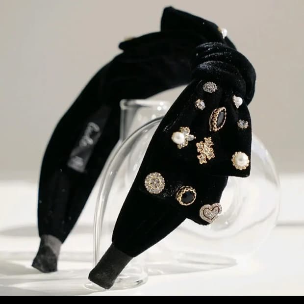 (프레피룩 긱시크 제니깔) Lude 정품 크리스탈 머리띠