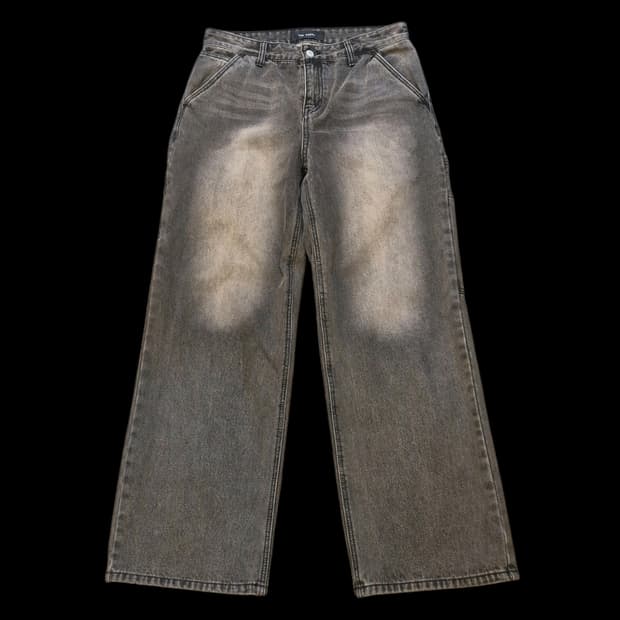 32인치 워싱그레이 새미와이드핏 카팬터 데님팬츠 