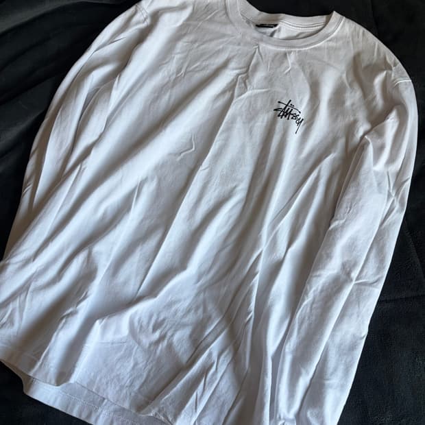 스투시 화이트 롱슬리브