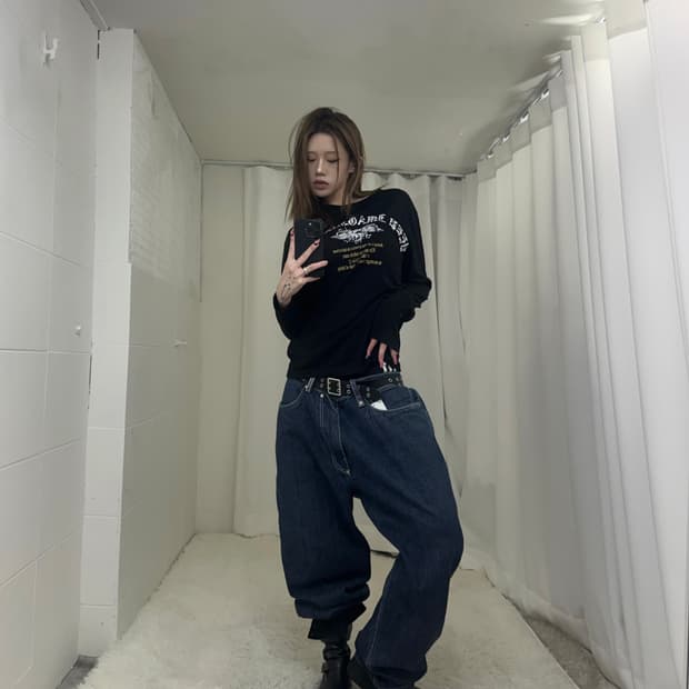 빈티지 와이드 빅포켓 데님팬츠