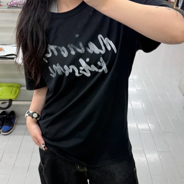 메종 키츠네 핸드라이팅 클래식 반팔 티셔츠