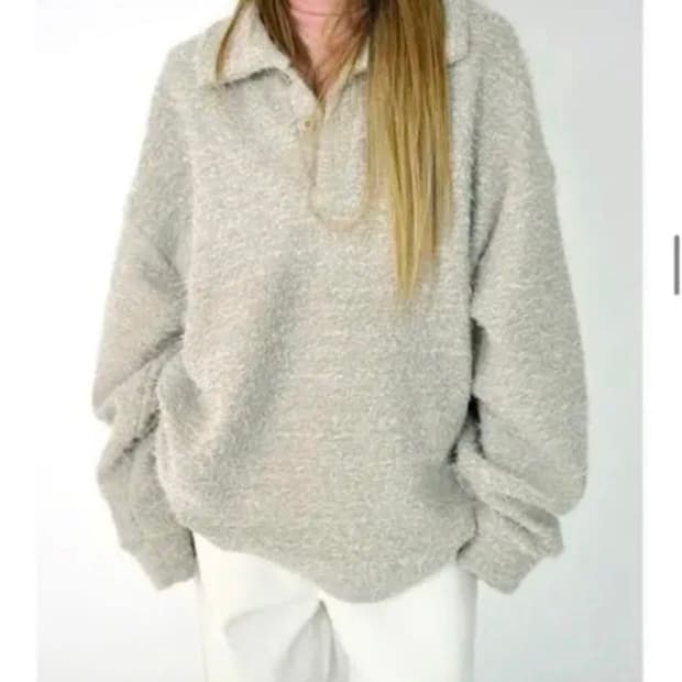 프라이빗룩북 그레이 니트 아우터