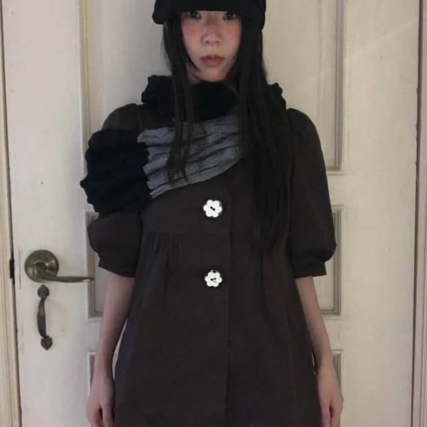 나우시카 빈티지 버튼 브라운 자켓