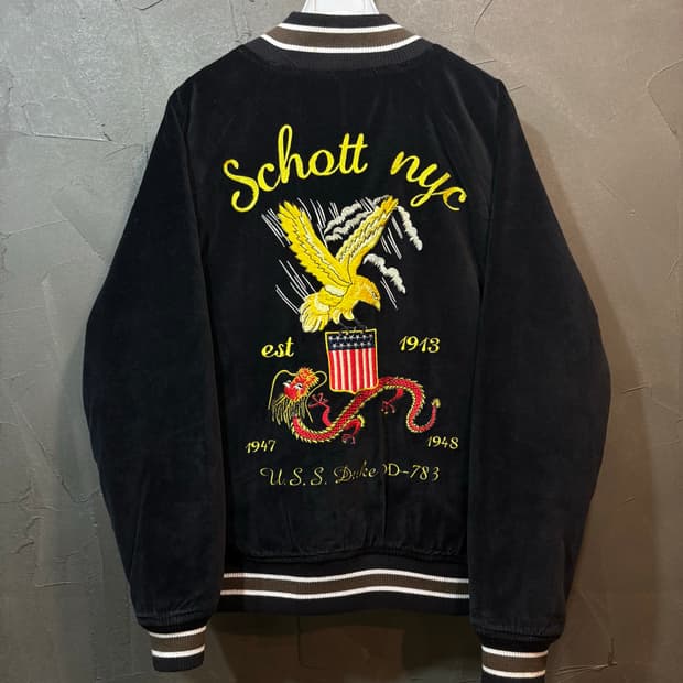 [L] Schott 쇼트 벨벳 스카쟌 
