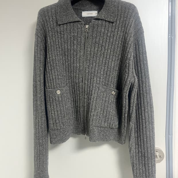 웨이비니스 / 타임리스 카라 풀 집업 니트  / 2