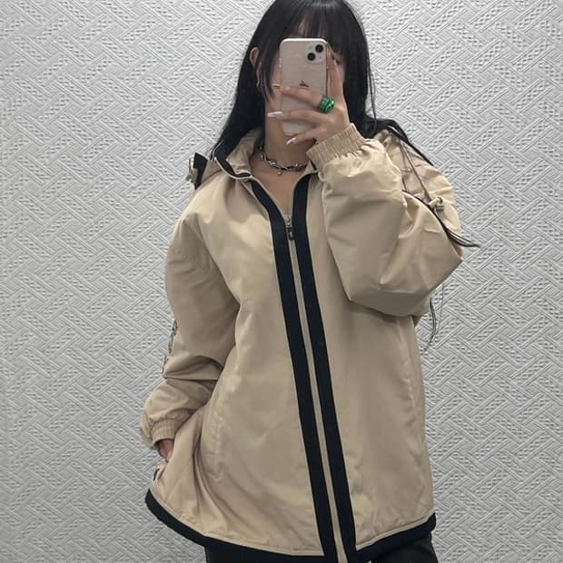 아식스 올드스쿨 컨트리 베이지 퀄팅 누빔 자켓 110 C08018