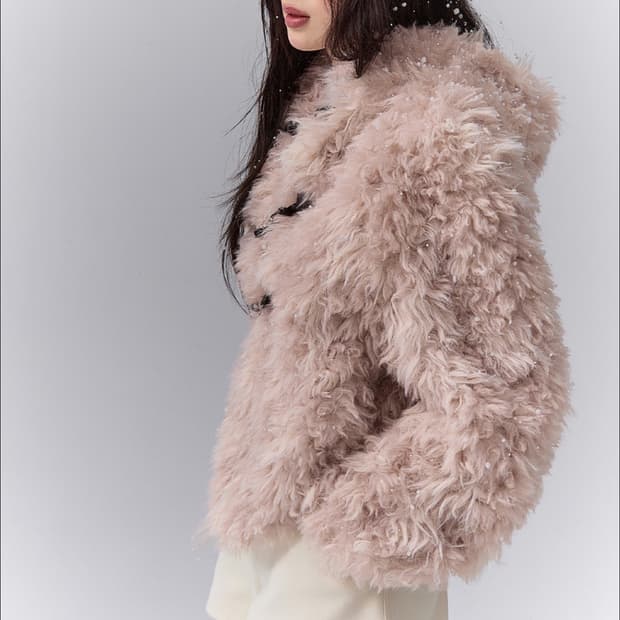 The Tis 테디 후드 퍼 자켓