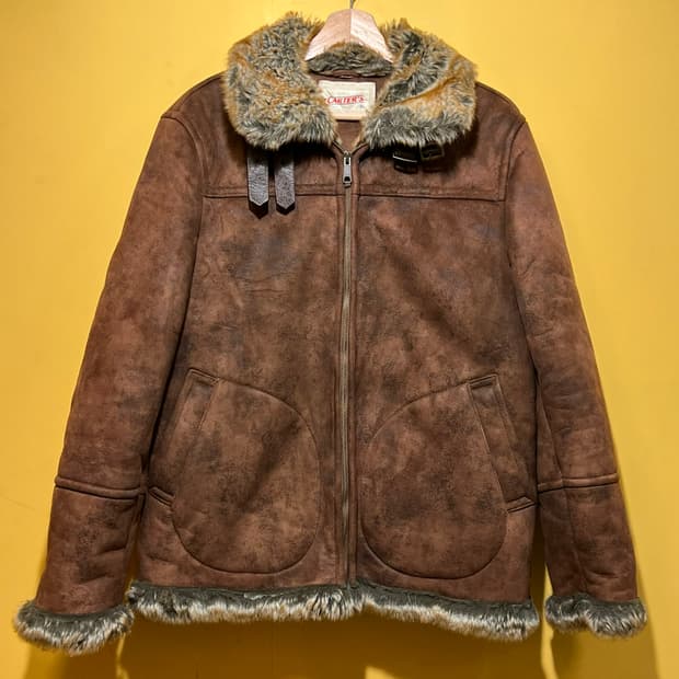 [XL] 카터스 빈티지 무스탕 자켓 브라운 퍼 트리밍 아우터 투웨이