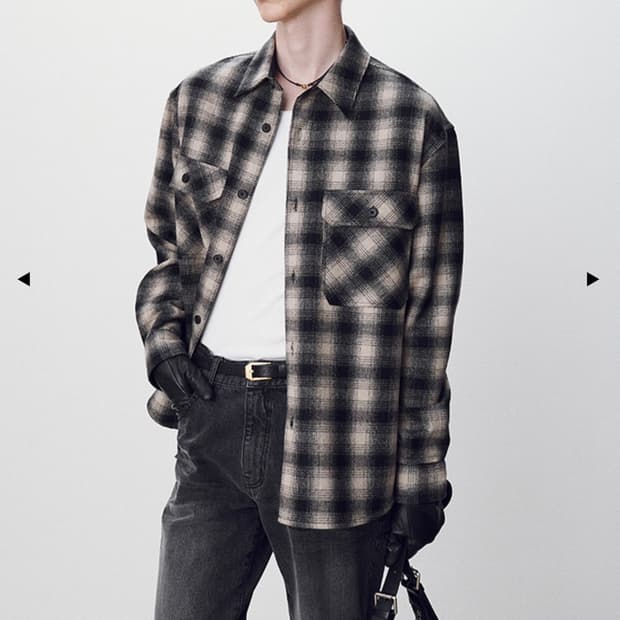 토니웩 울 체크셔츠 L사이즈