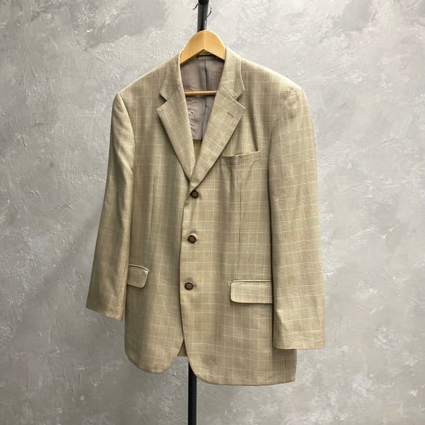 [95] 00s YSL 입생로랑 체크 블레이저