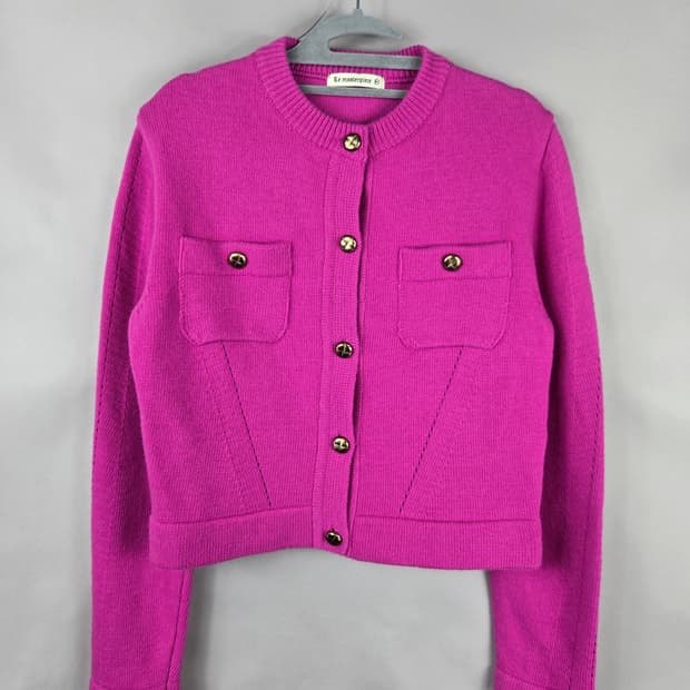 [무료배송]르마스터피스 F 여성 금장 단추 탄탄한 니트 가디건