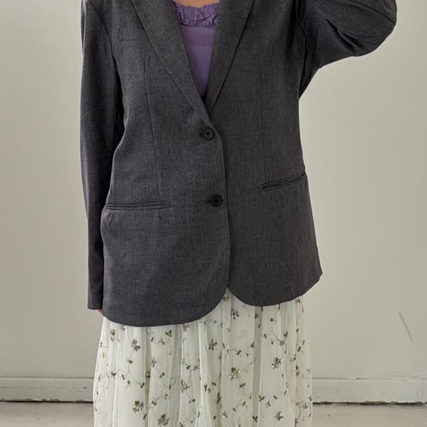 일본빈티지 그레이 간절기 블레이저