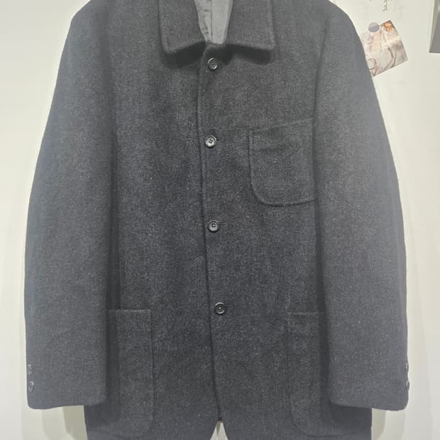 버버리 블랙 울 버튼 코트 자켓