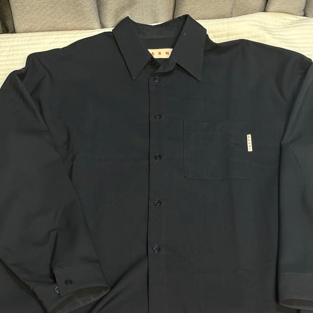 마르니 네이비 카라 셔츠 48사이즈