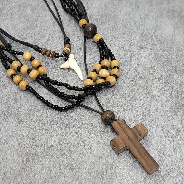 vintage cross  necklace set