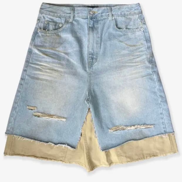 PROJECT GR 레이어드 스커트 데님쇼츠 1사이즈