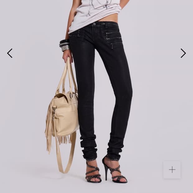 Jaded London 아더 코팅진 로우라이즈 스키니진