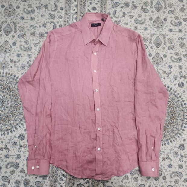 Theory 띠어리 핑크 린넨 셔츠 XS (55반까지)