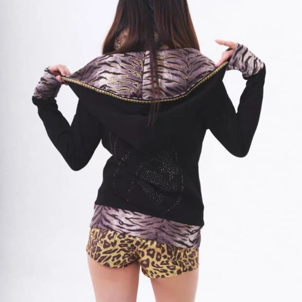 JELLYFISH24 후드 집업 자켓 재킷 핑크 레오파드 호피 갸루