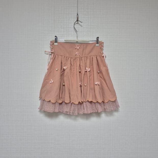 리즈리사 샘플 히메갸루 사몬핑크 리본&진주 스카팡