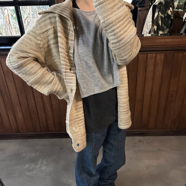 HUGO BOSS striped knit jacket cardigan