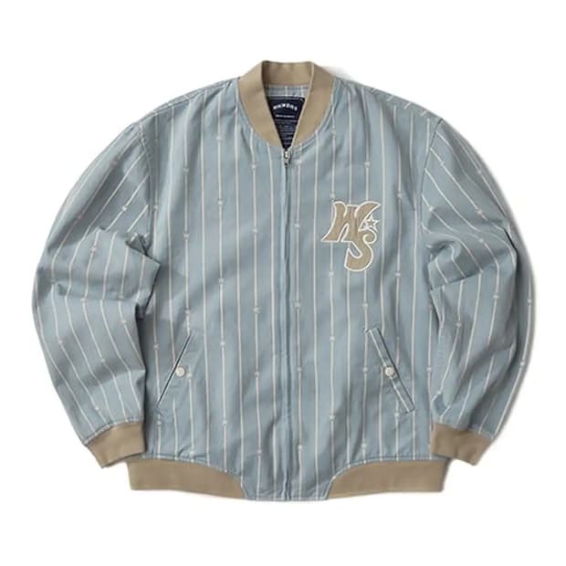 WKNDS STRIPED STADIUM JACKET (S.BLUE)