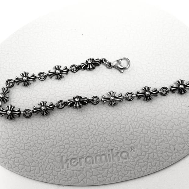 써지컬 크롬스타일 십자가 체인 팔찌