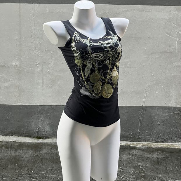 Grunge Chain Print Sleeveless