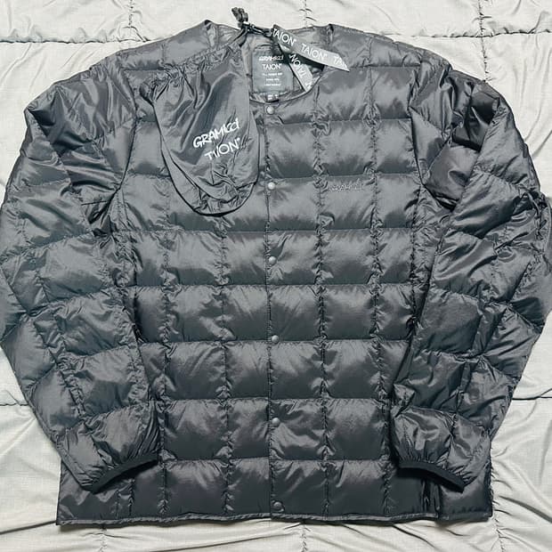 [XL] 타이온 x 그라미치 블랙 다운 경량패딩 800FP - 새상품