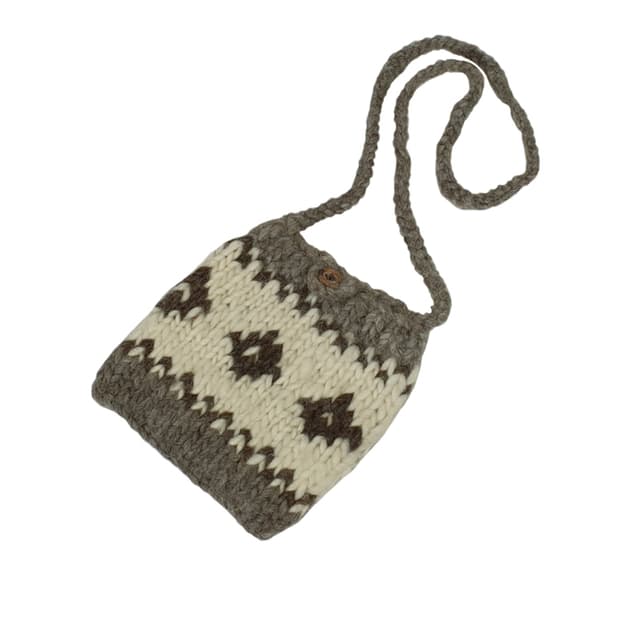 vintage cowichan 핸드메이드숄더니트백