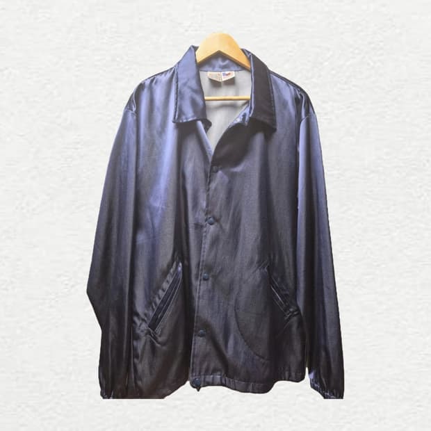 [2XL] USA 이벳필드 새틴 코치 자켓 네이비