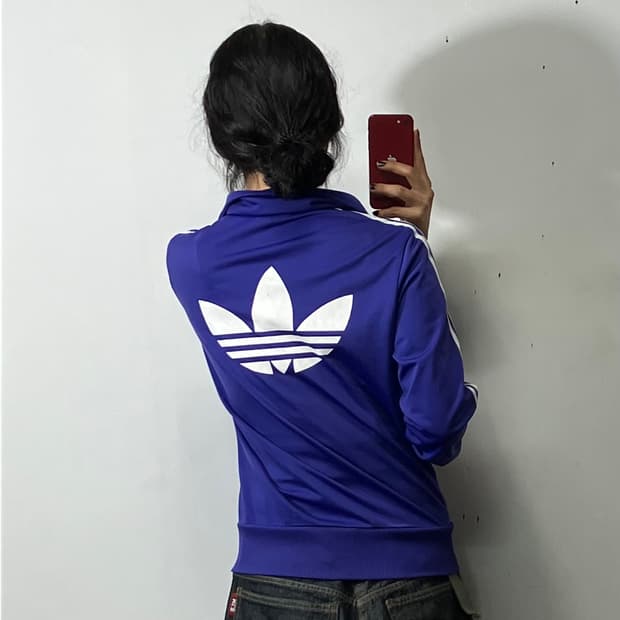 아디다스 빅로고 파이어버드 보라색 져지 