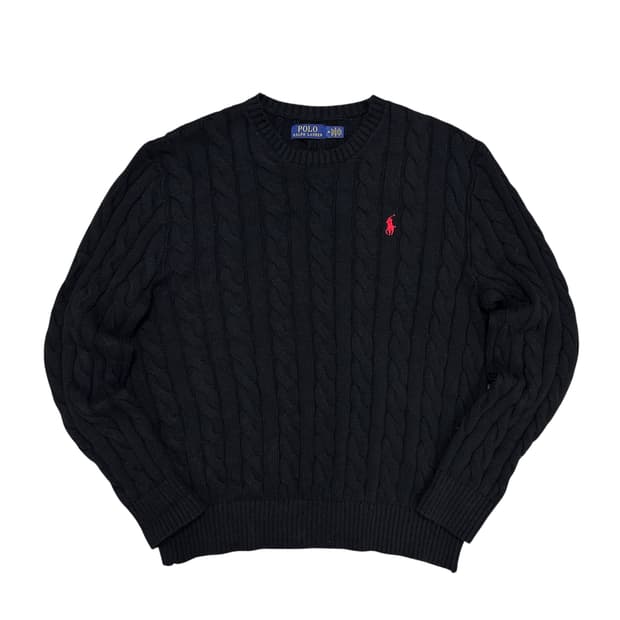 폴로 블랙 케이블 니트(M)