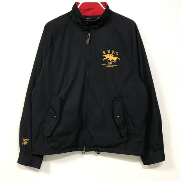 폴로 랄프로렌 골드자수 패디드 해링턴 바라쿠타 자켓 L _ 블랙