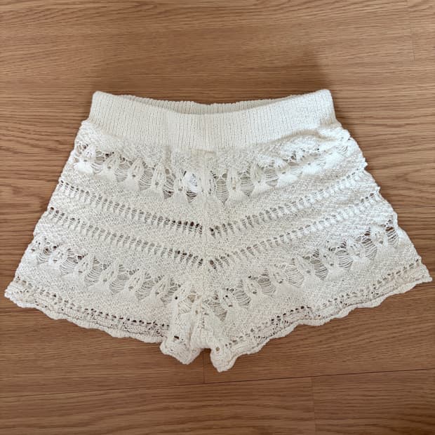 자라 zara 아이보리 린넨 니트 반바지 숏츠 쇼츠
