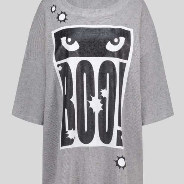 샵페어리 cat's eyes flower waffle top (grey)